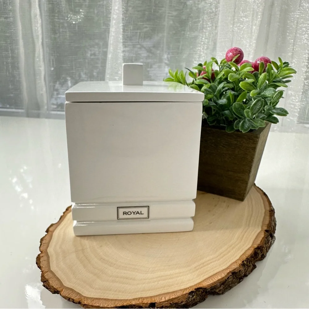ROYAL multi purpose container BATHROOM VANITY any room storage WHITE with lid - Picture 8 of 8
